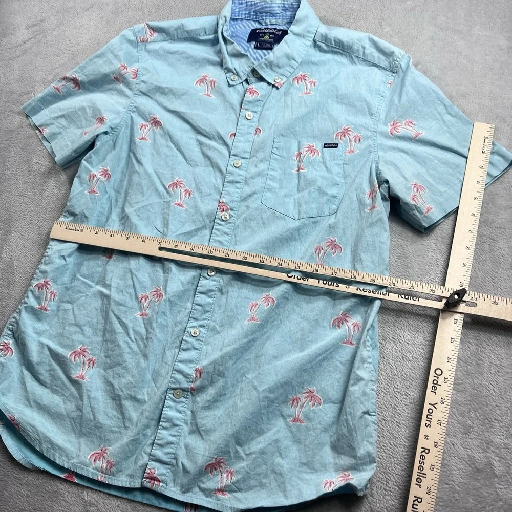 Chubbies Mens Button Down Sz L State of Mind Friday Shirt Palm Trees Hawaiian - Picture 4 of 8